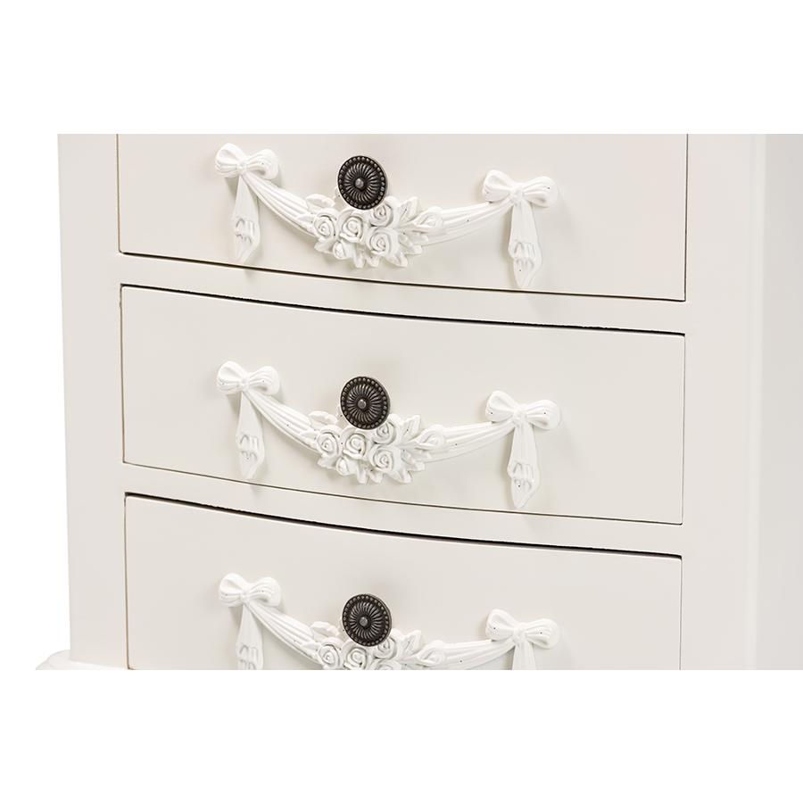 Baxton Studio Callen Classic and Traditional White Finished Wood 4-Drawer Nightstand. Picture 5
