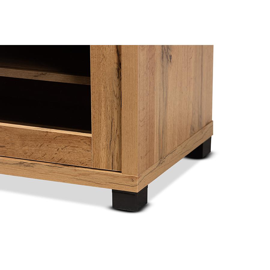 Beasley Modern and Contemporary Oak Brown Finished Wood 1-Drawer TV Stand. Picture 6