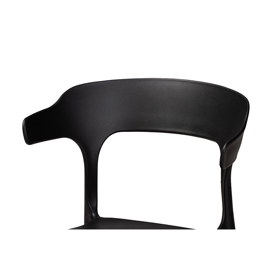 Baxton Studio Gould Modern Transtional Black Plastic 4-Piece Dining Chair Set. Picture 3
