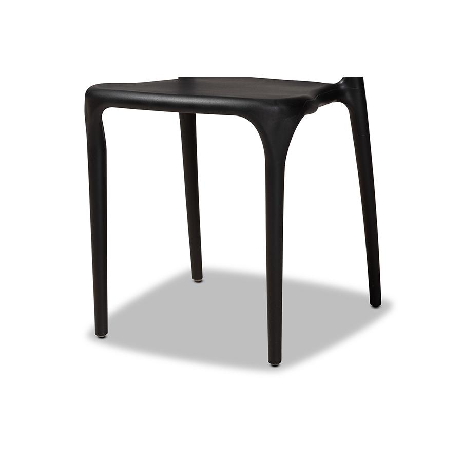 Baxton Studio Gould Modern Transtional Black Plastic 4-Piece Dining Chair Set. Picture 4