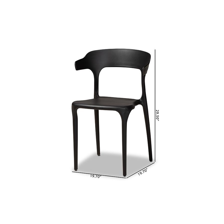 Baxton Studio Gould Modern Transtional Black Plastic 4-Piece Dining Chair Set. Picture 8