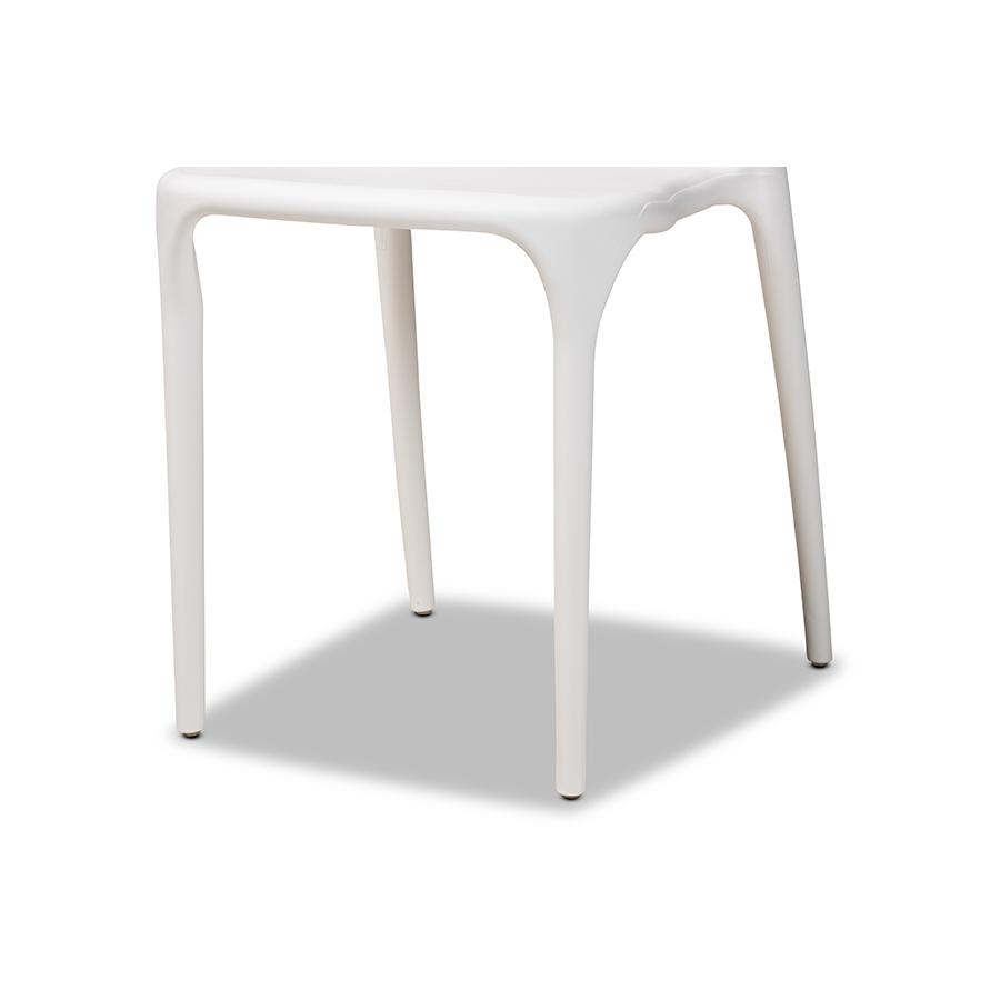 Baxton Studio Gould Modern Transtional White Plastic 4-Piece Dining Chair Set. Picture 4
