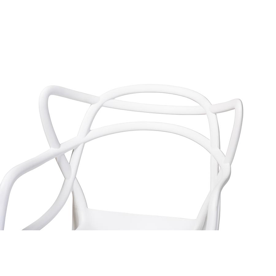 White Finished Polypropylene Plastic 4-Piece Stackable Dining Chair Set. Picture 3
