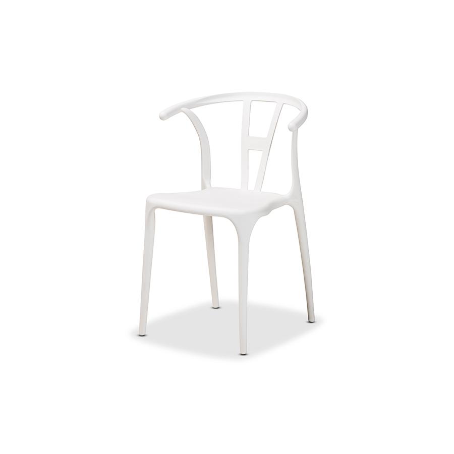 Warner Modern and Contemporary White Plastic 4-Piece Dining Chair Set. Picture 2