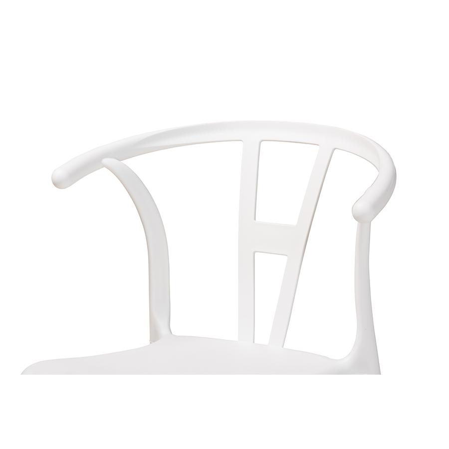Warner Modern and Contemporary White Plastic 4-Piece Dining Chair Set. Picture 3