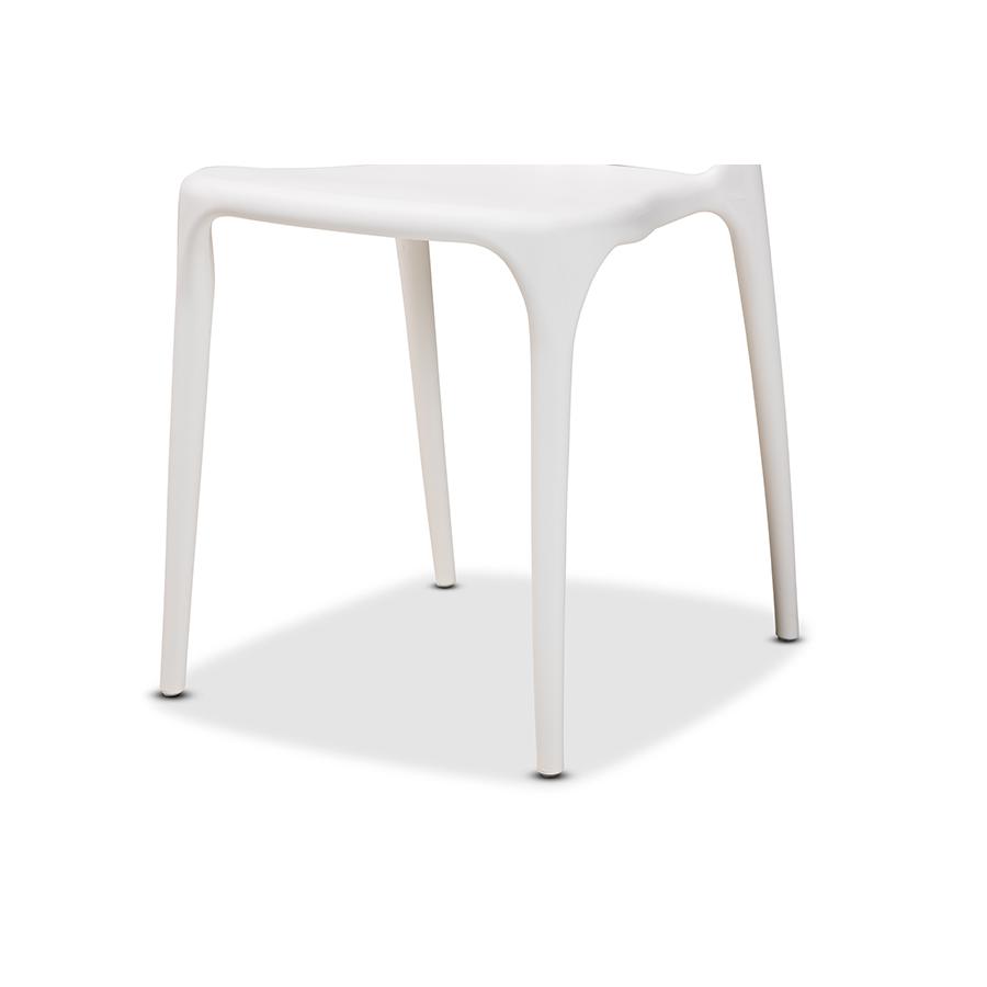 Warner Modern and Contemporary White Plastic 4-Piece Dining Chair Set. Picture 4