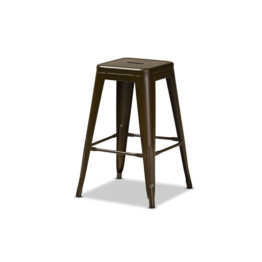 Baxton Studio Horton Modern and Contemporary Industrial Gunmetal Finished Metal 4-Piece Stackable Counter Stool Set. Picture 3