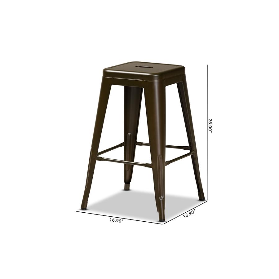 Industrial Gunmetal Finished Metal 4-Piece Stackable Counter Stool Set. Picture 8