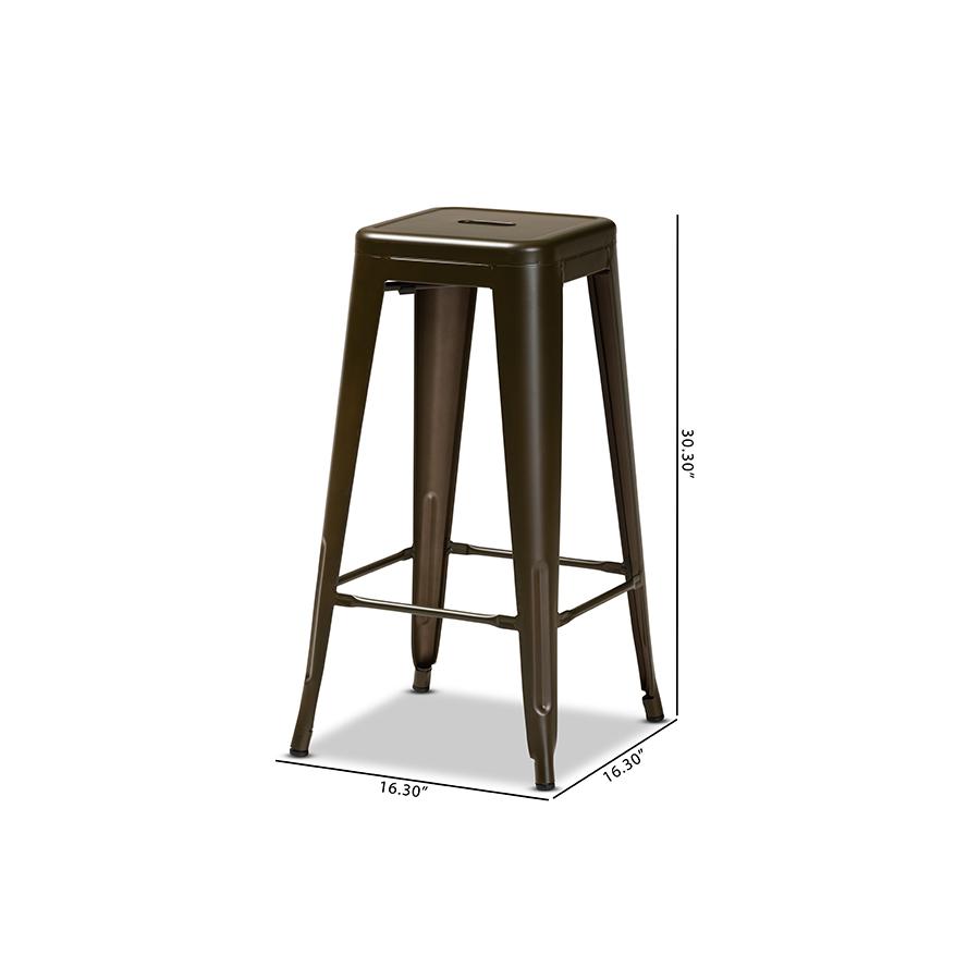 Industrial Gunmetal Finished Metal 4-Piece Stackable Bar Stool Set. Picture 8