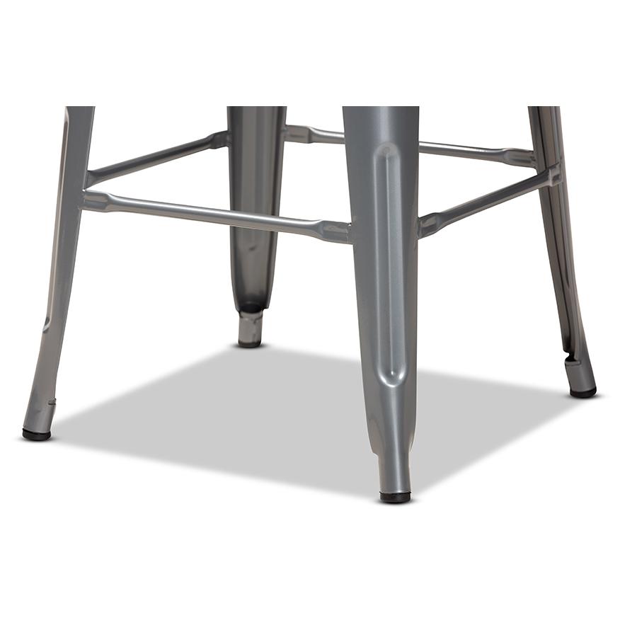 Industrial Grey Finished Metal 4-Piece Stackable Bar Stool Set. Picture 4
