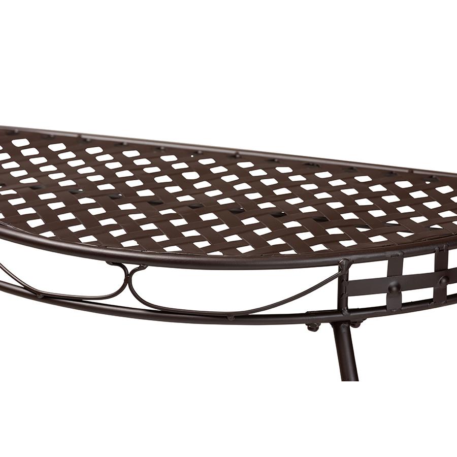 Baxton Studio Laraine Modern and Contemporary Brown Metal Outdoor Console Table. Picture 4