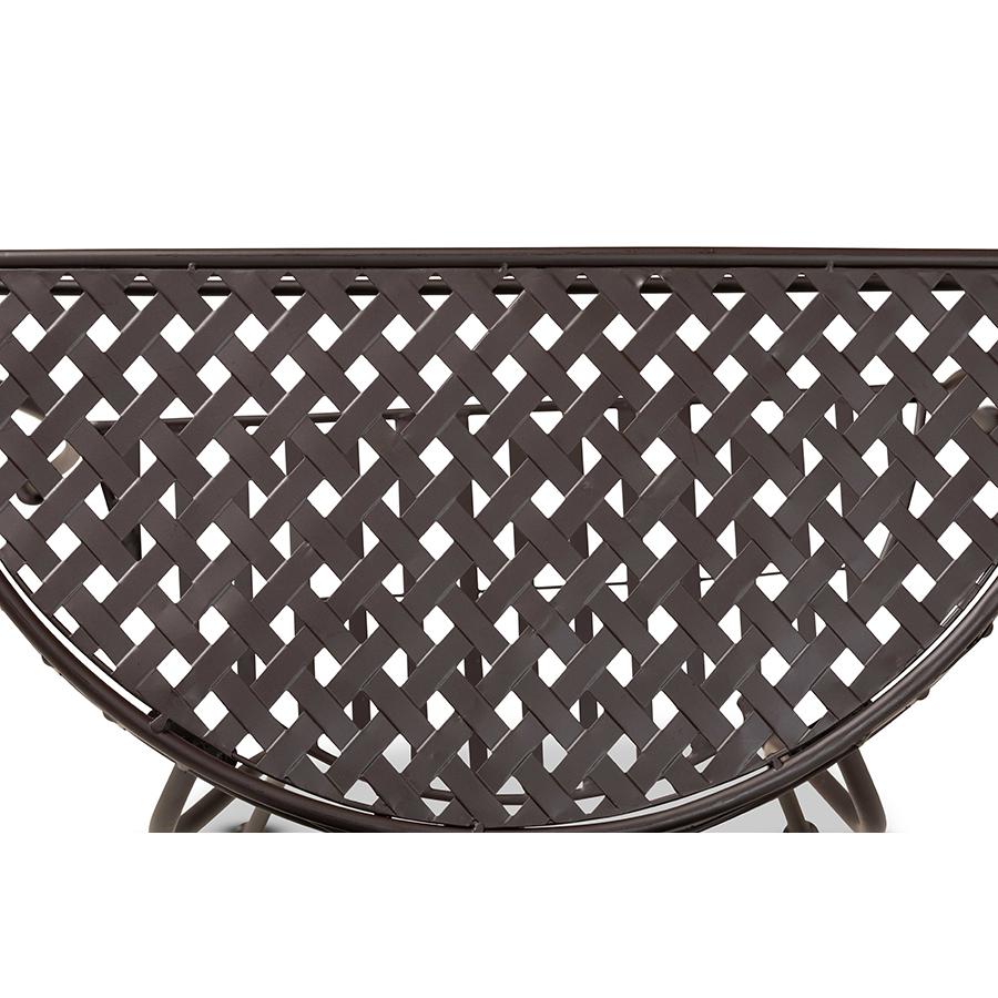 Baxton Studio Laraine Modern and Contemporary Brown Metal Outdoor Console Table. Picture 5
