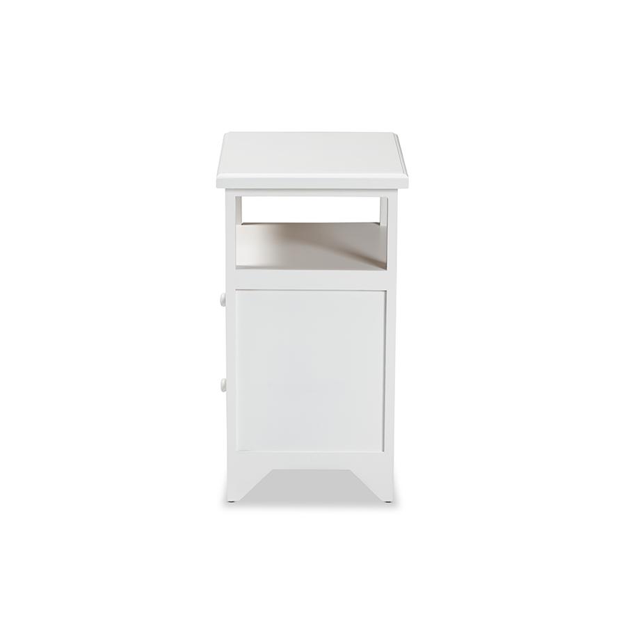 Baxton Studio Karsen Modern and Contemporary White Finished Wood 2-Drawer Nightstand. Picture 4