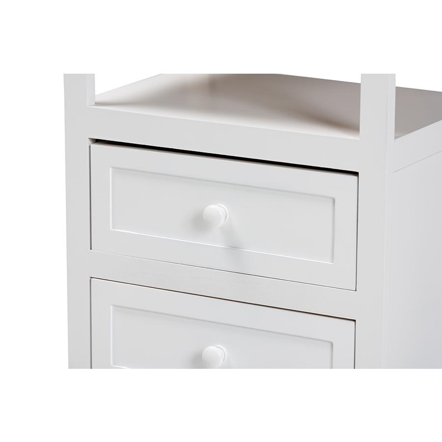Baxton Studio Karsen Modern and Contemporary White Finished Wood 2-Drawer Nightstand. Picture 5