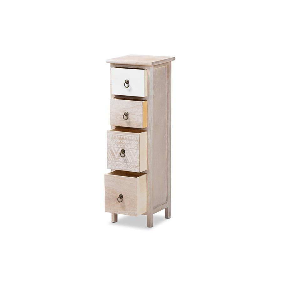 Seanna Modern and Contemporary Multi-Colored Wood 4-Drawer Storage Unit. Picture 2