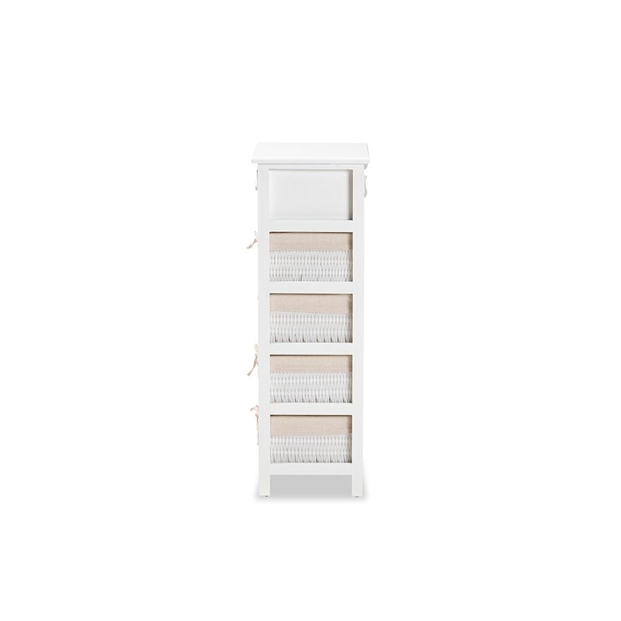 Baxton Studio Madelia Modern and Contemporary White Finished Wood and 1-Drawer Storage Unit. Picture 5