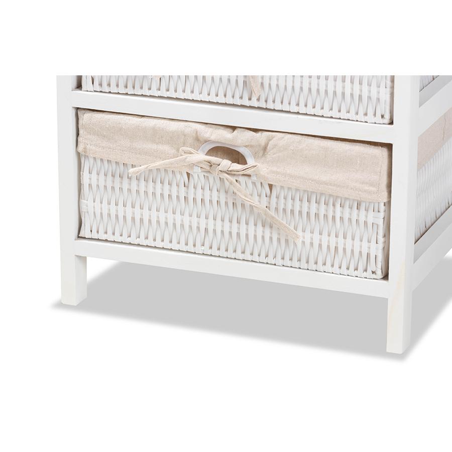 Baxton Studio Madelia Modern and Contemporary White Finished Wood and 1-Drawer Storage Unit. Picture 7