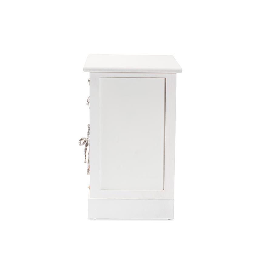 Rianne Modern Transitional White Finished Wood 2-Basket Storage Unit. Picture 4
