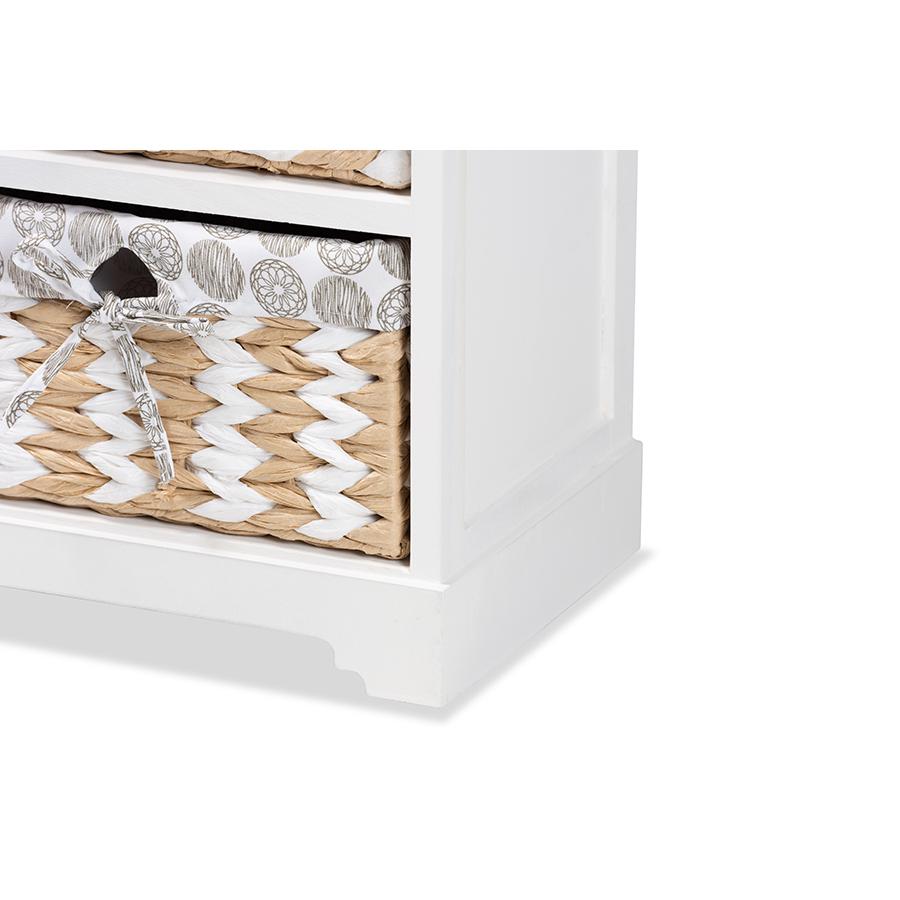 Baxton Studio Rianne Modern Transitional White Finished Wood 3-Basket Storage Unit. Picture 6