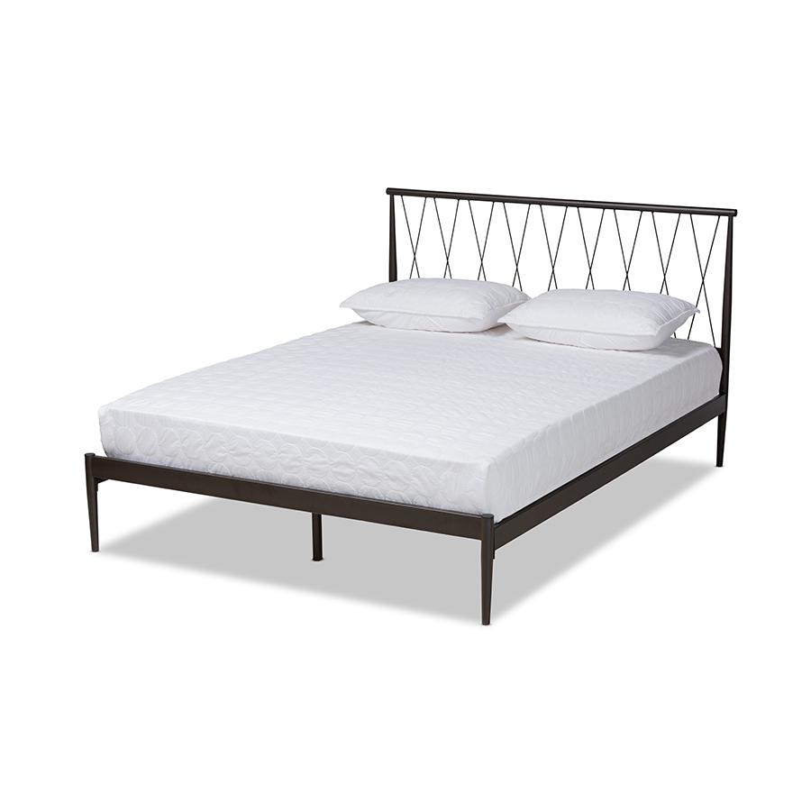 Baxton Studio Nano Modern and Contemporary Black Finished Metal Full Size Platform Bed. Picture 2