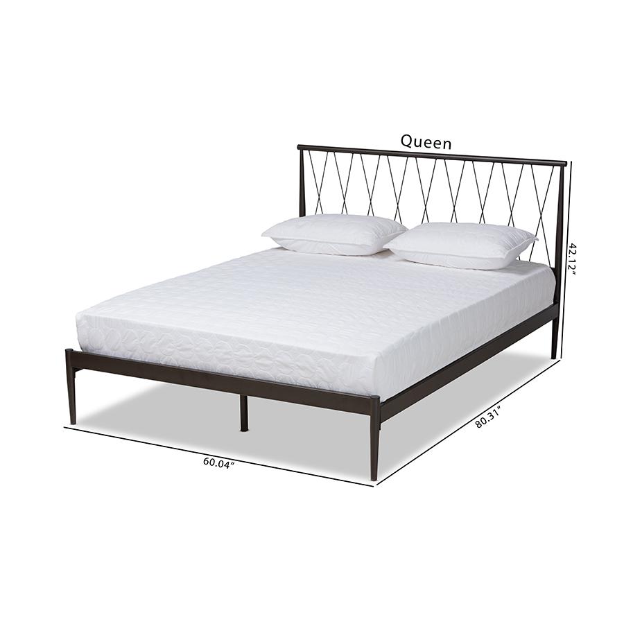 Baxton Studio Nano Modern and Contemporary Black Finished Metal Full Size Platform Bed. Picture 11