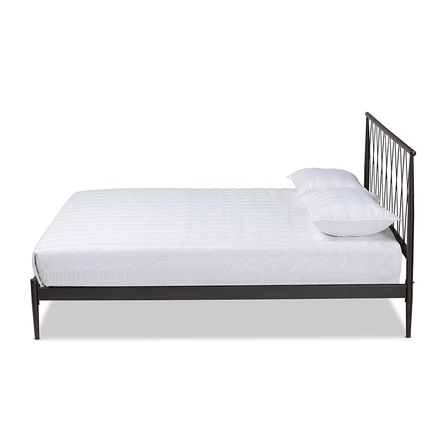 Baxton Studio Nano Modern and Contemporary Black Finished Metal Full Size Platform Bed. Picture 3