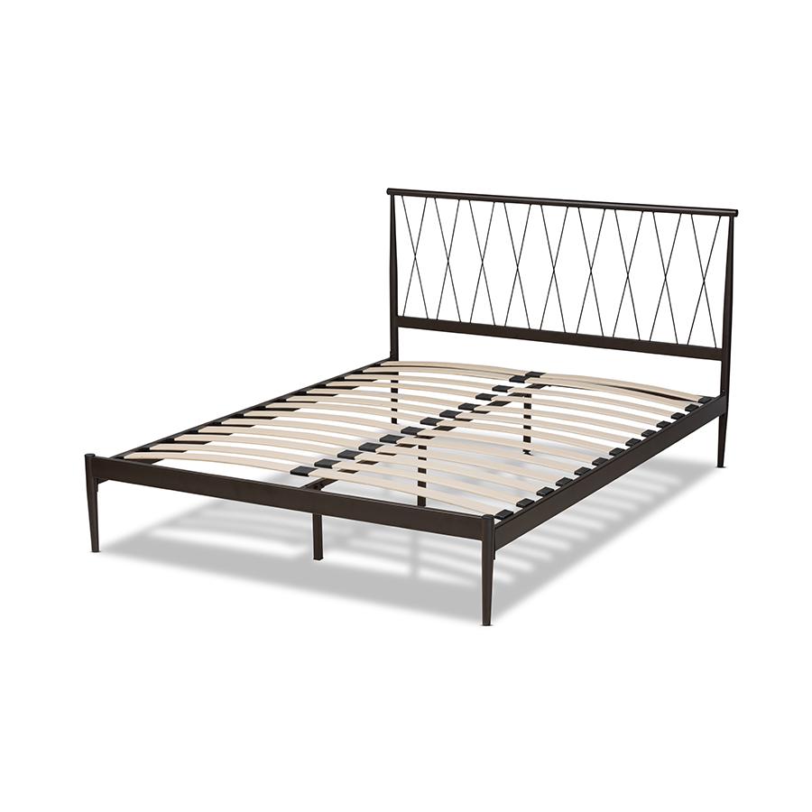 Baxton Studio Nano Modern and Contemporary Black Finished Metal Full Size Platform Bed. Picture 4