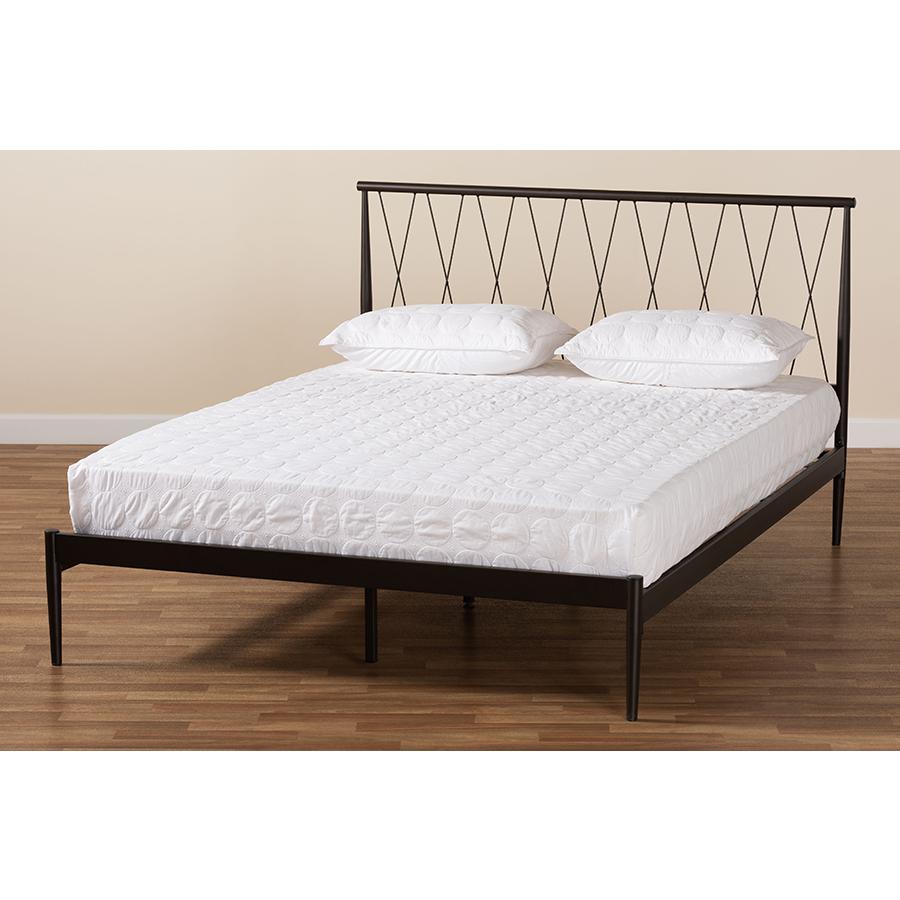Baxton Studio Nano Modern and Contemporary Black Finished Metal Full Size Platform Bed. Picture 9