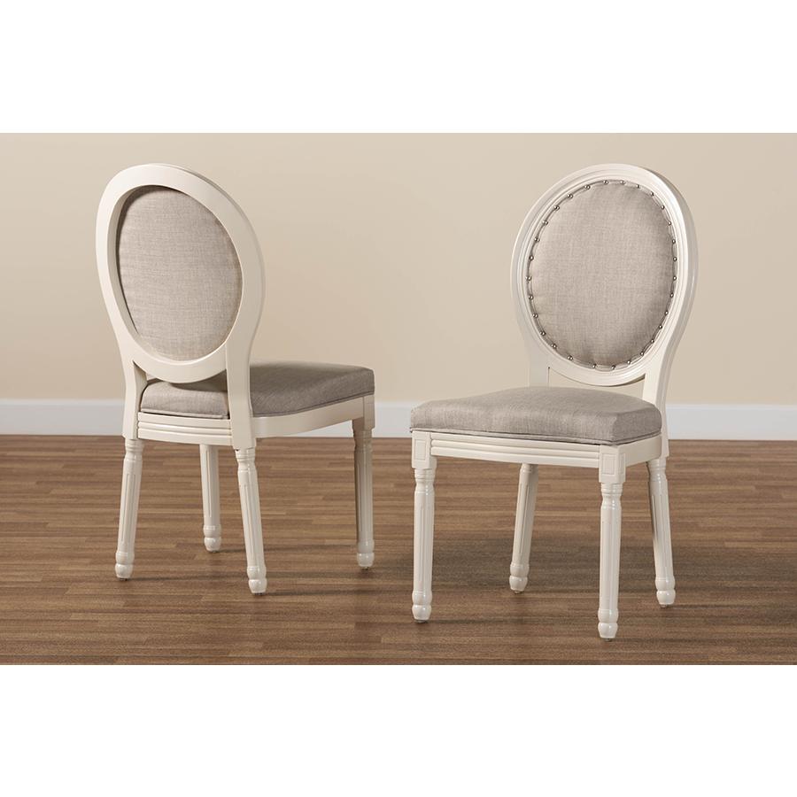White Finished Wood 2-Piece Dining Chair Set. Picture 8