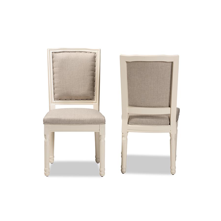 White Finished Wood 2-Piece Dining Chair Set. Picture 2