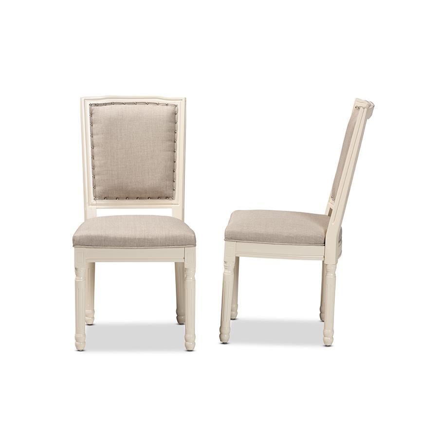 White Finished Wood 2-Piece Dining Chair Set. Picture 3