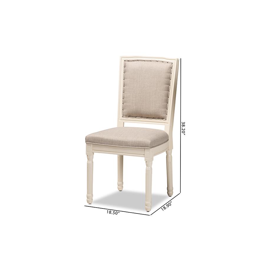 White Finished Wood 2-Piece Dining Chair Set. Picture 9