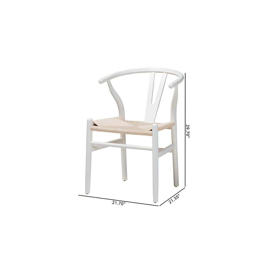Baxton Studio Paxton Modern White Finished Wood 2-Piece Dining Chair Set. Picture 9