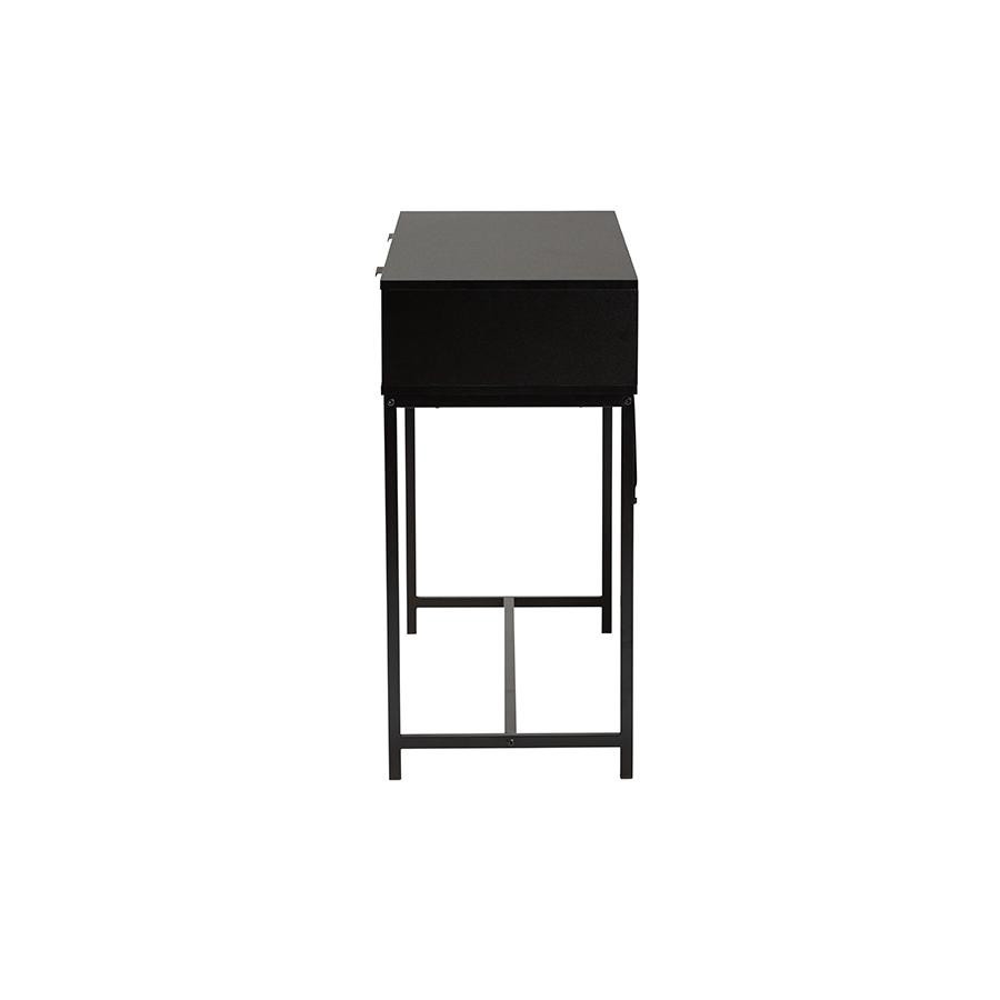Black Metal 2-Drawer Console Table. Picture 4