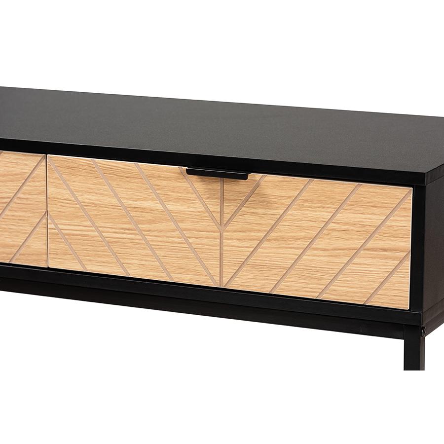 Black Metal 2-Drawer Console Table. Picture 5