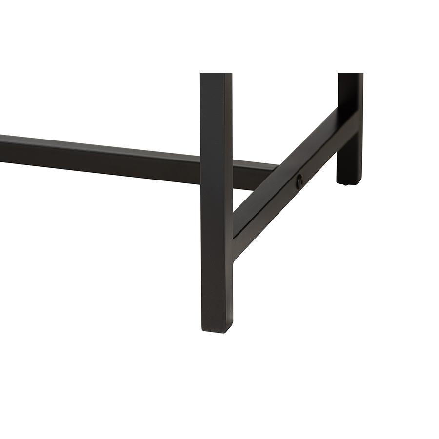 Black Metal 2-Drawer Console Table. Picture 6