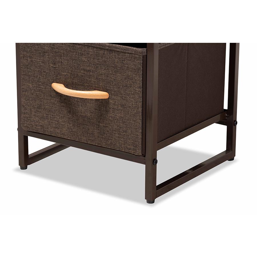 Baxton Studio Volkan Modern Multi-Colored Fabric Upholstered and Black Metal 4-Drawer Storage Cabinet. Picture 7