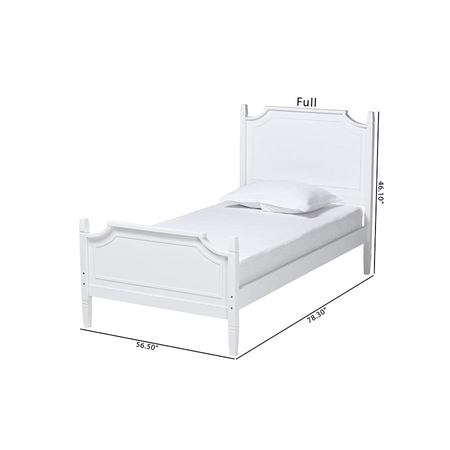 Mariana Classic and Traditional White Finished Wood Twin Size Platform Bed. Picture 10