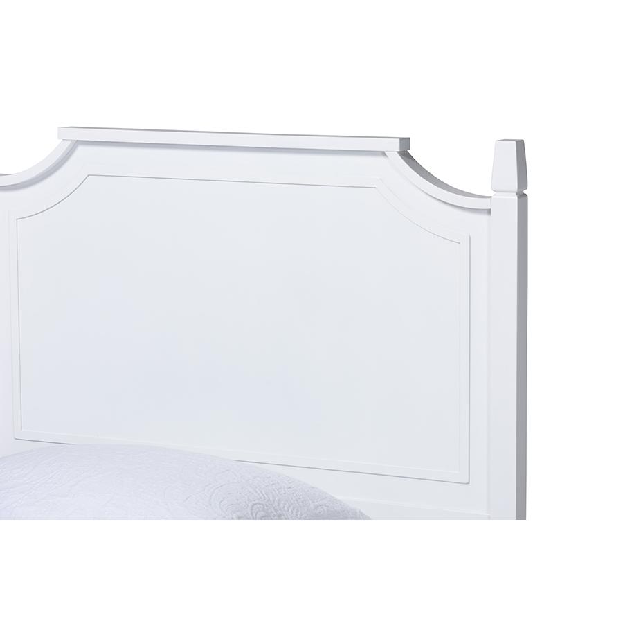 Mariana Classic and Traditional White Finished Wood Twin Size Platform Bed. Picture 4