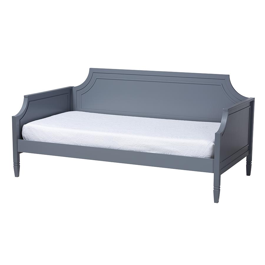 Mariana Classic and Traditional Grey Finished Wood Full Size Daybed. Picture 1