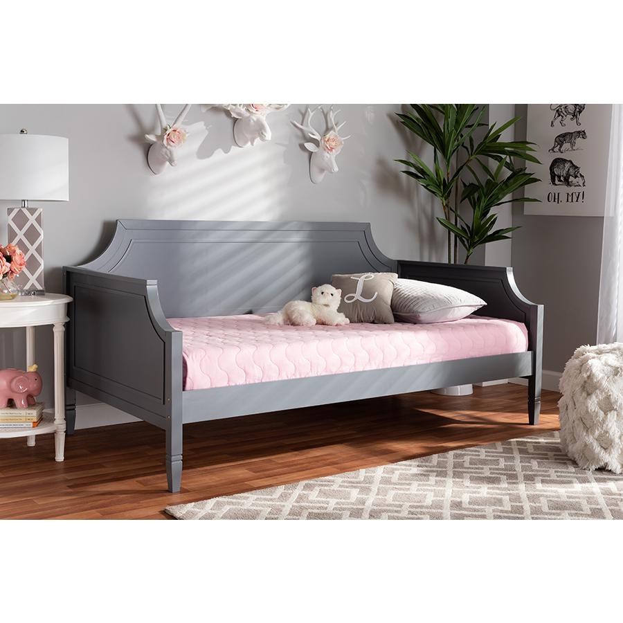 Mariana Classic and Traditional Grey Finished Wood Full Size Daybed. Picture 7