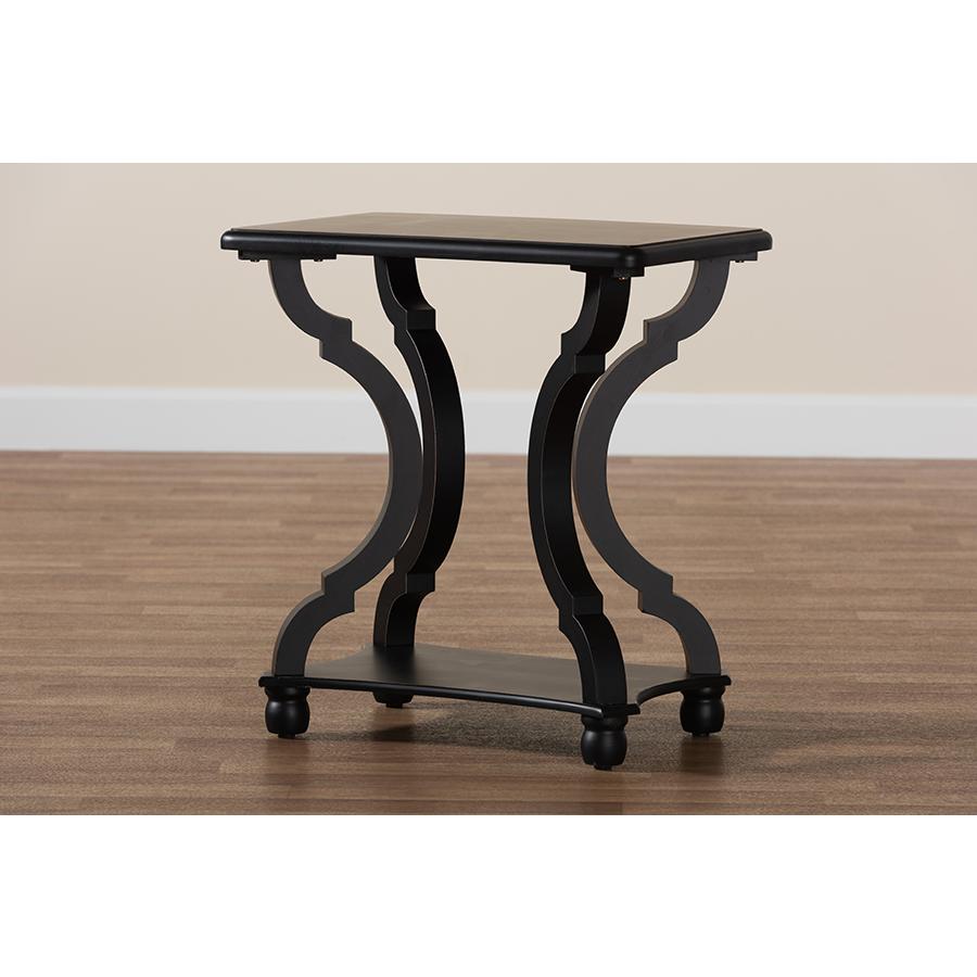 Baxton Studio Cianna Classic and Traditional Black Wood End Table. Picture 8
