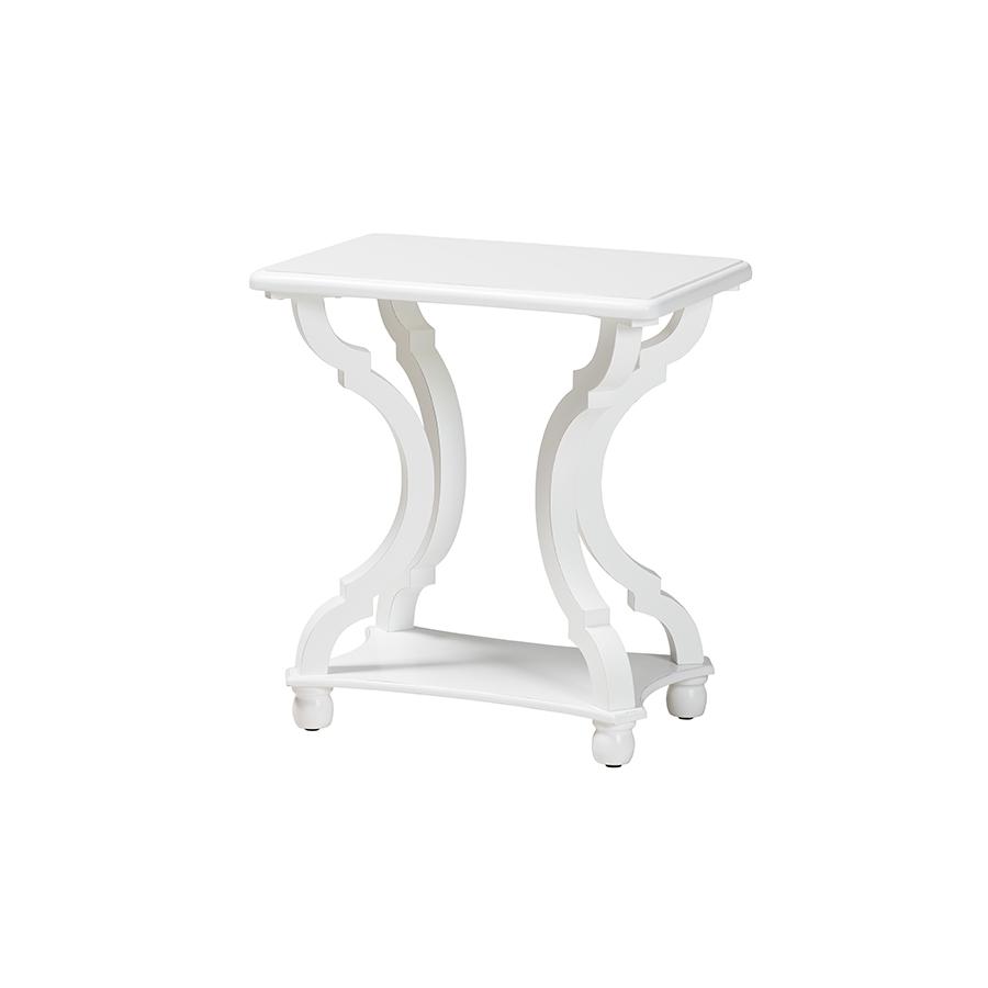 Baxton Studio Cianna Classic and Traditional White Wood End Table. Picture 1