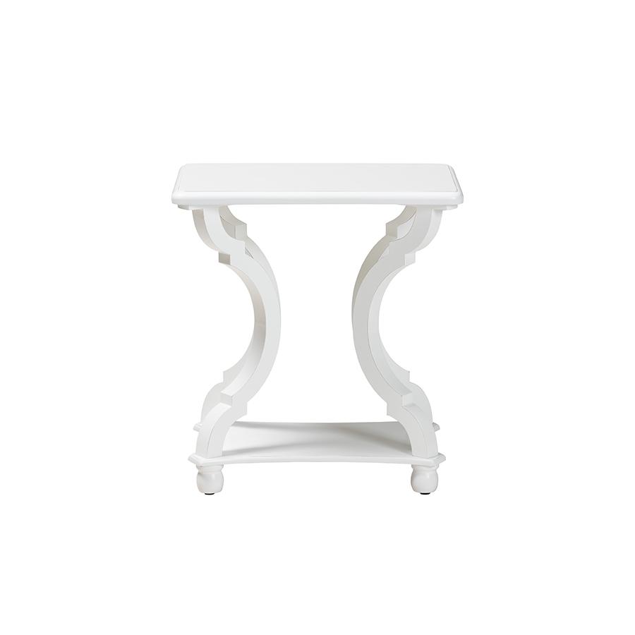 Baxton Studio Cianna Classic and Traditional White Wood End Table. Picture 2