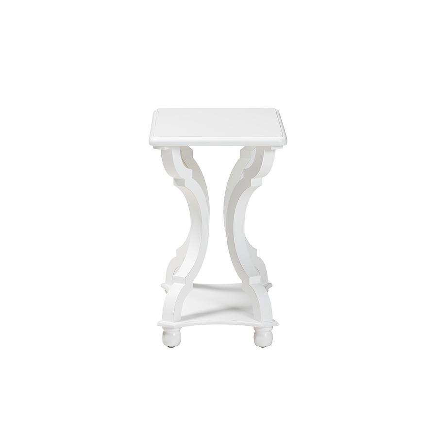Baxton Studio Cianna Classic and Traditional White Wood End Table. Picture 3