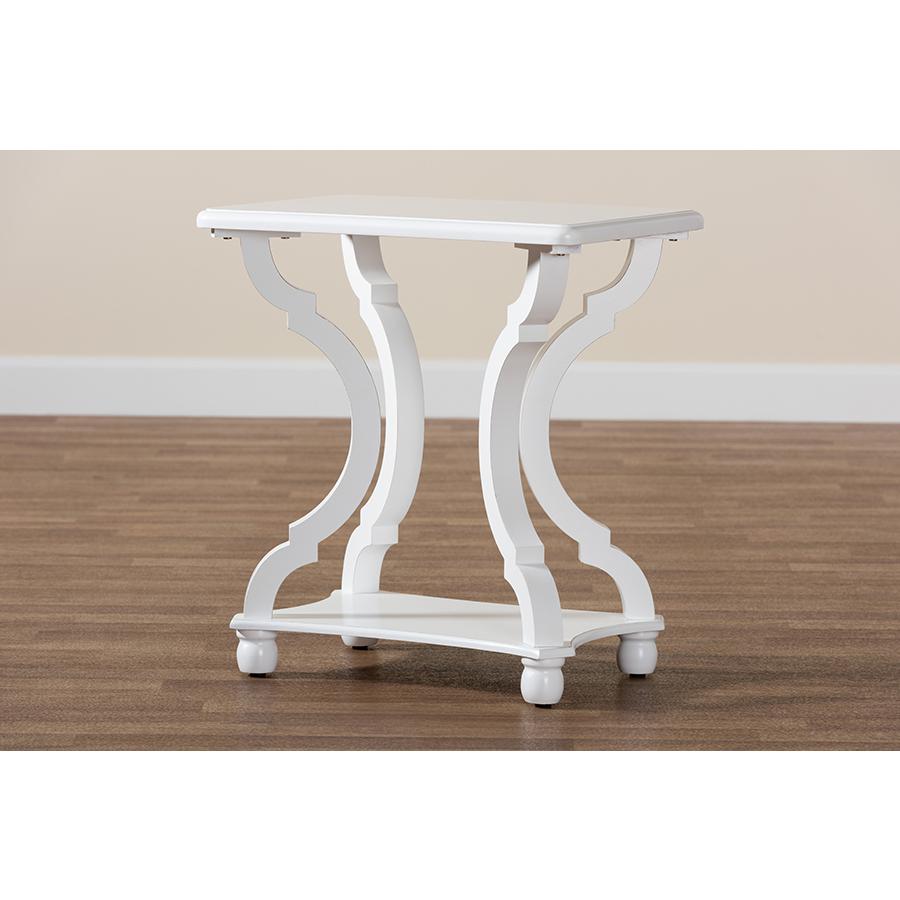 Baxton Studio Cianna Classic and Traditional White Wood End Table. Picture 8