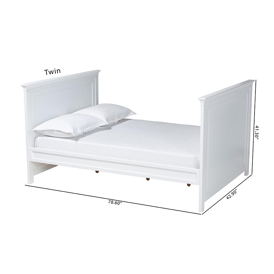 Baxton Studio Ceri Classic and Traditional White Finished Wood Twin Size Daybed. Picture 8