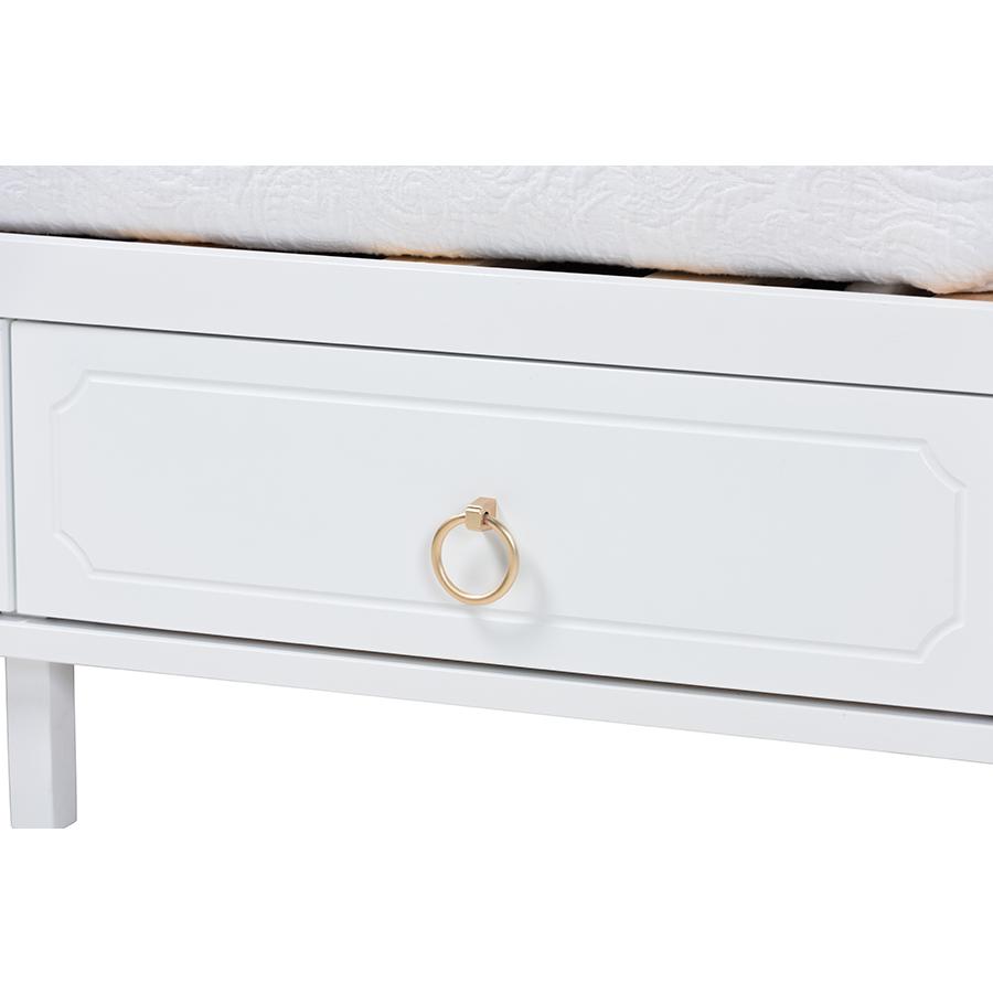 Lowri Classic and Traditional White Finished Wood Twin Size 3-Drawer Daybed. Picture 6