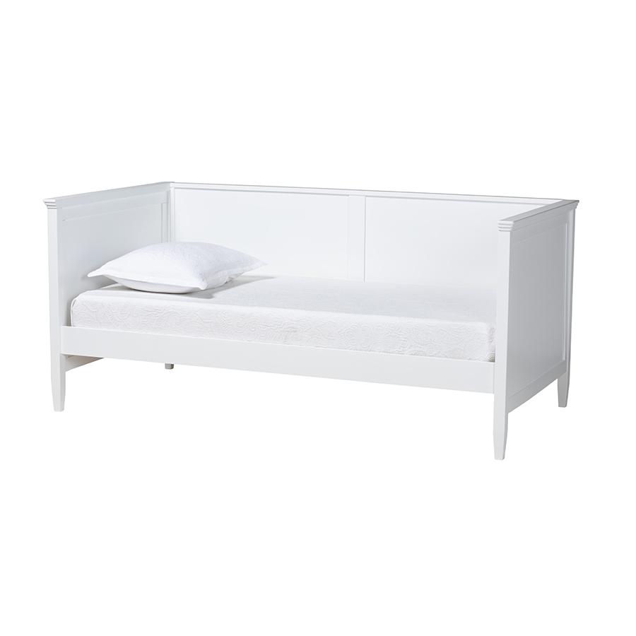 Baxton Studio Viva Classic and Traditional White Finished Wood Twin Size Daybed. Picture 1