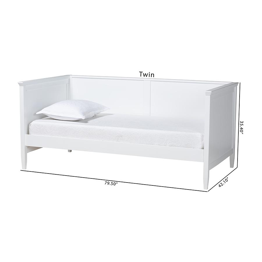 Baxton Studio Viva Classic and Traditional White Finished Wood Twin Size Daybed. Picture 10